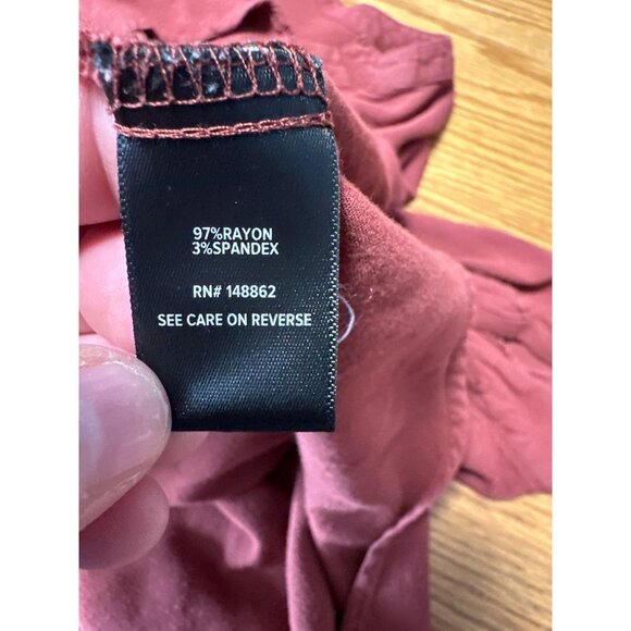 TORRID Women's 3/4 Roll Tab Sleeve Rust Brown Elastic Waist V Neck Blouse Sz 2X - Picture 6 of 8